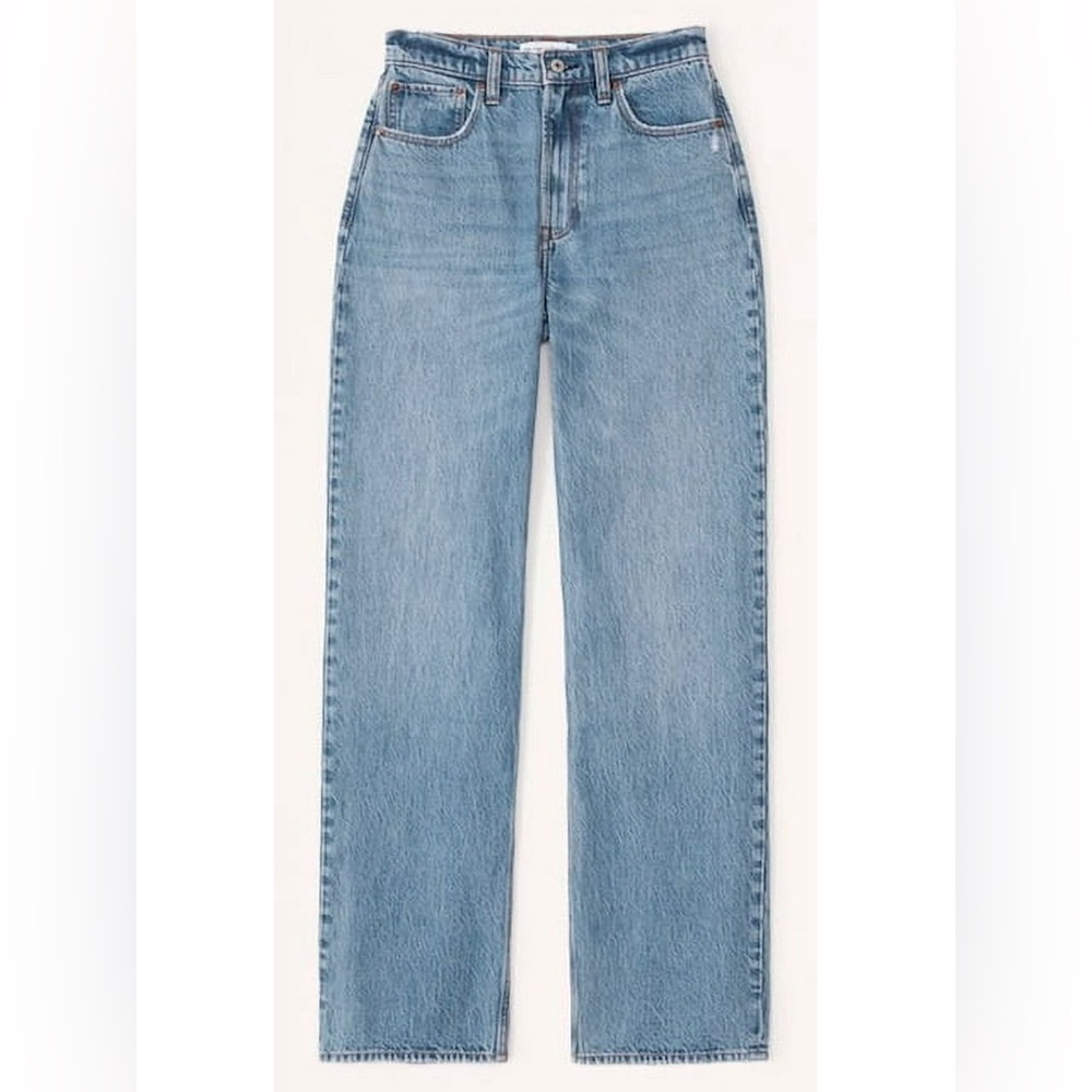 SOLD Abercrombie & Fitch Light Blue Straight Loose Leg Jeans Size 00 Short NWOT